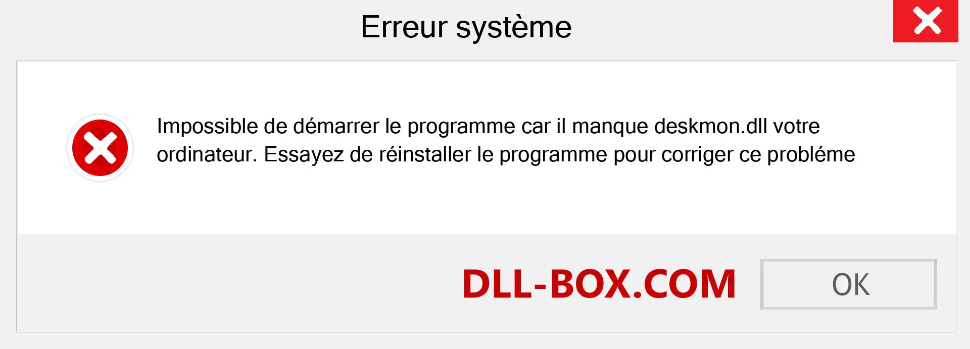 Le fichier deskmon.dll est manquant ?. Télécharger pour Windows 7, 8, 10 - Correction de l'erreur manquante deskmon dll sur Windows, photos, images