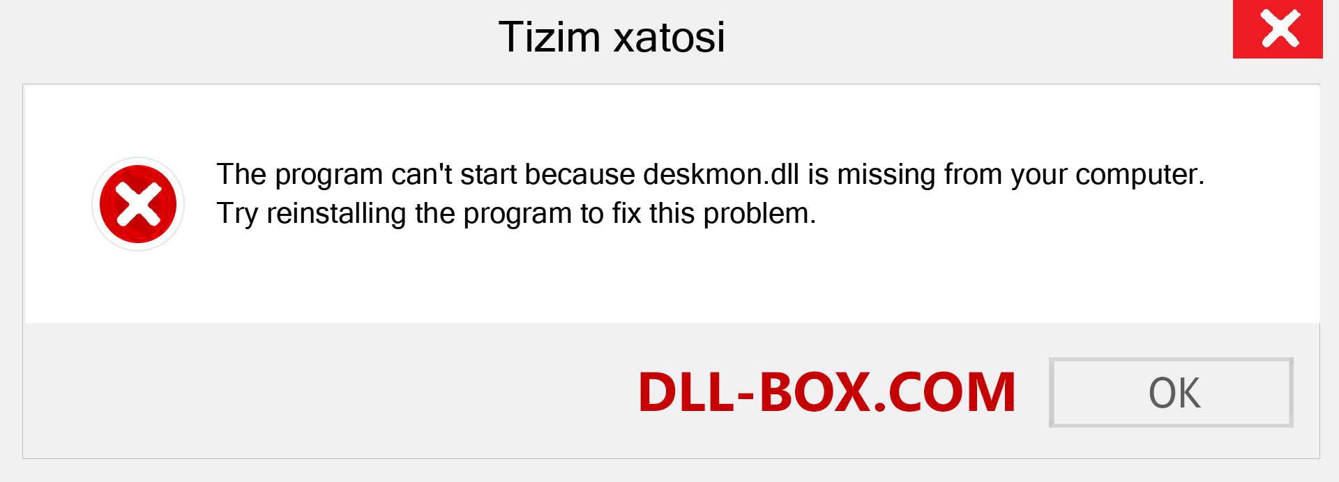 deskmon.dll fayli yo'qolganmi?. Windows 7, 8, 10 uchun yuklab olish - Windowsda deskmon dll etishmayotgan xatoni tuzating, rasmlar, rasmlar